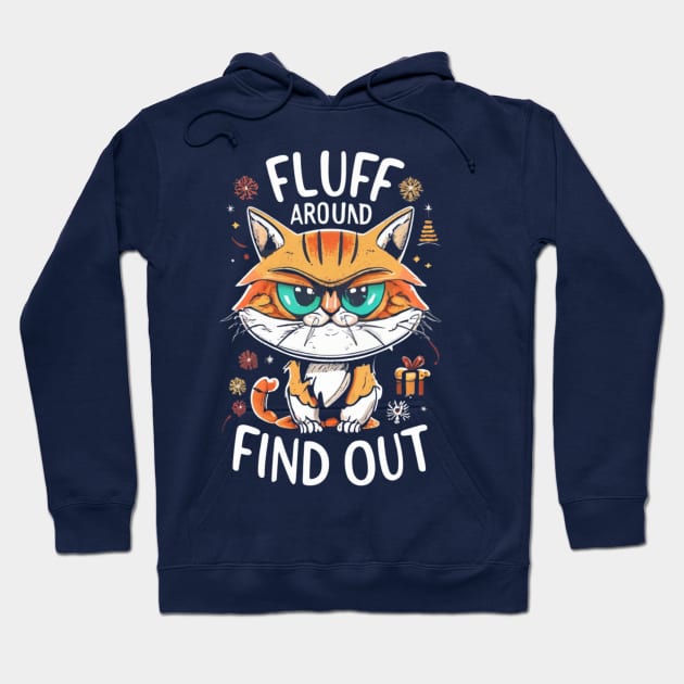 Funny Fluff Around and Find Out, Grumpy Kitty, Sarcastic Cat Hoodie by click2print